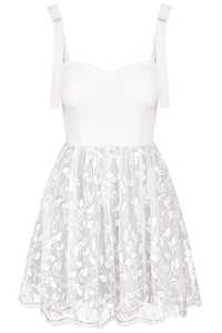 Бяла рокля за моминско парти , Lorreti , С/М размер. Носена веднъж