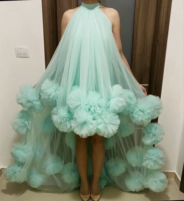 Rochie elegantă verde mentă
