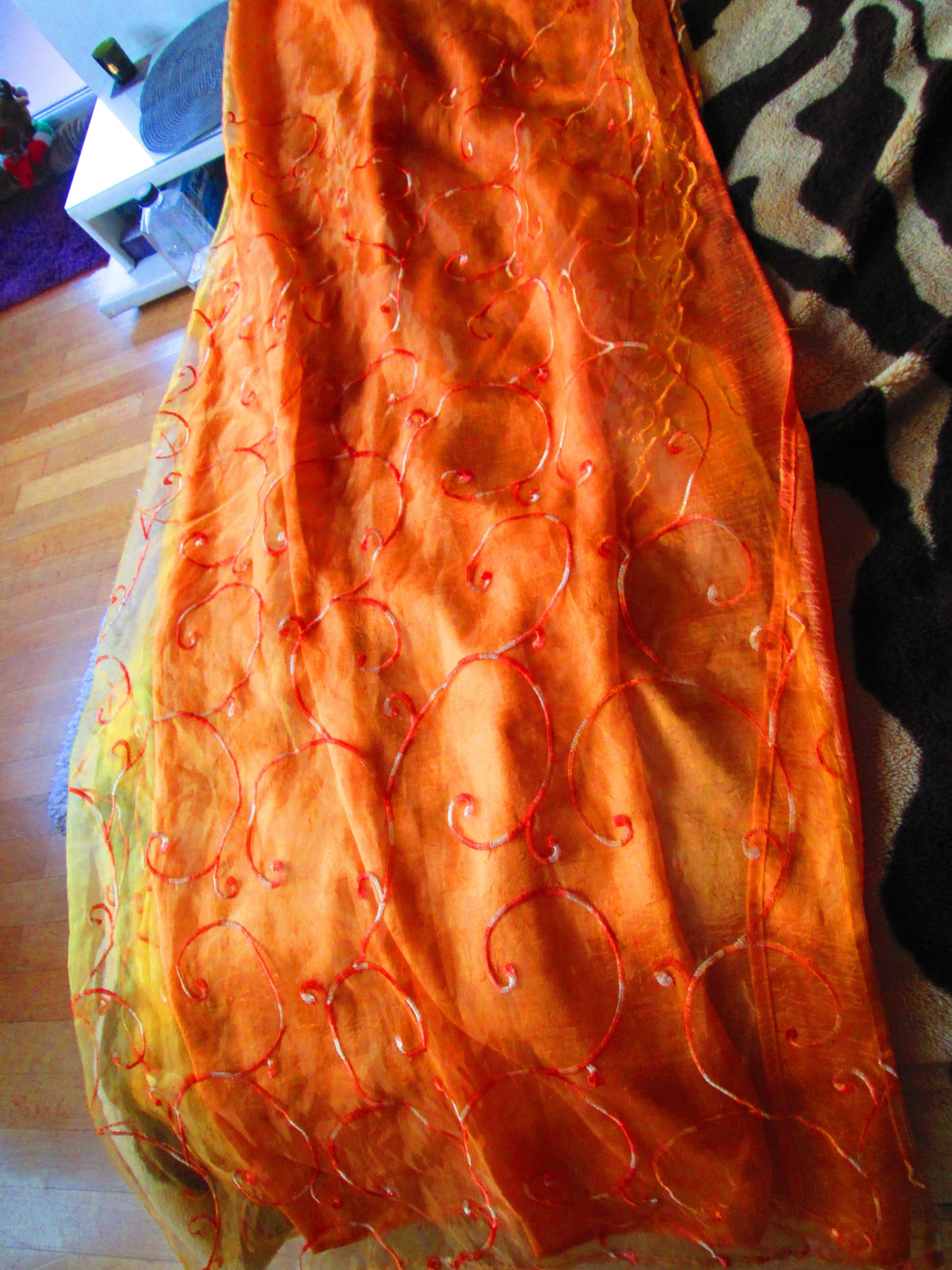 perdea/draperie 2 in 1 portocalie 215cm/130cm