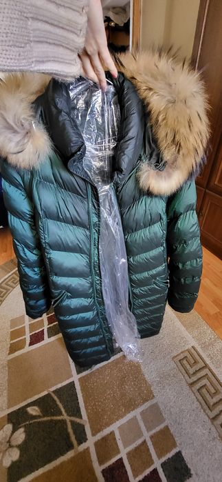 Geaca groasa lunga de iarna cu blana