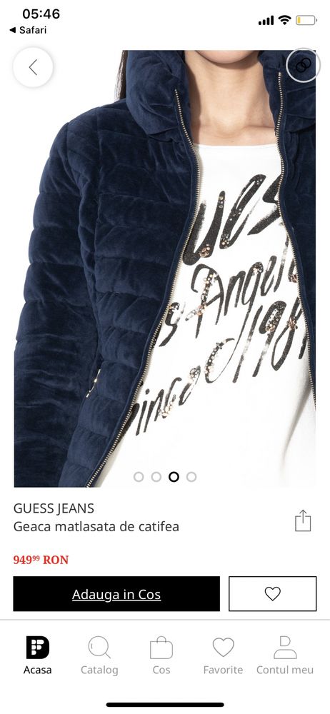Geaca Guess Jeans catife