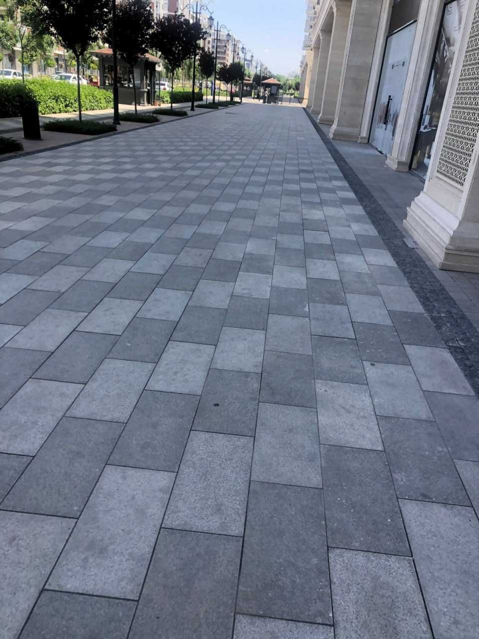 Гранитная брусчатка термообработанная, тротуарная плитка в Алматы