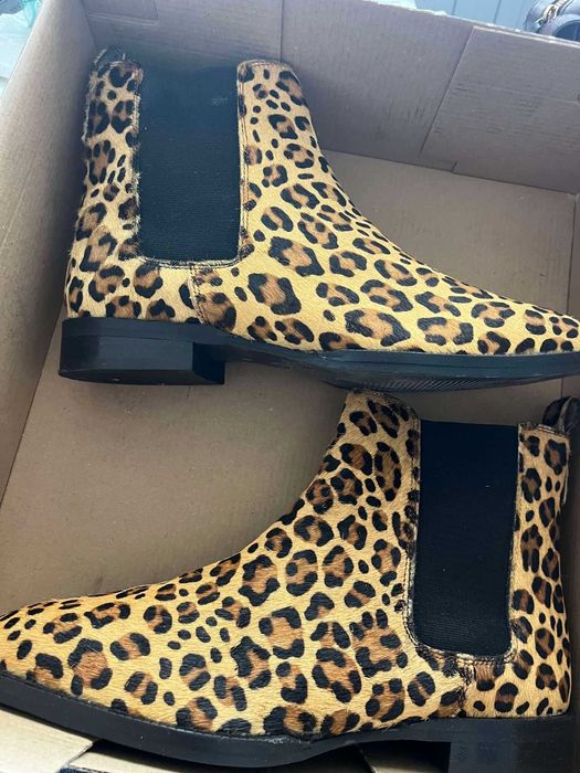 Ghete piele naturala print, masura 38