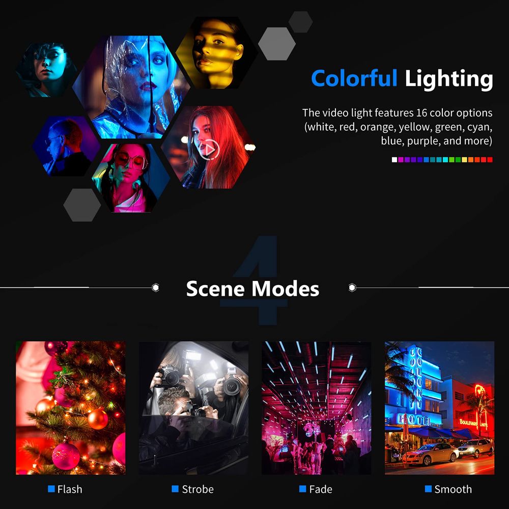 Проф. Видео и фото диодно осветление. Rgb + bi. Постоянн осветление.