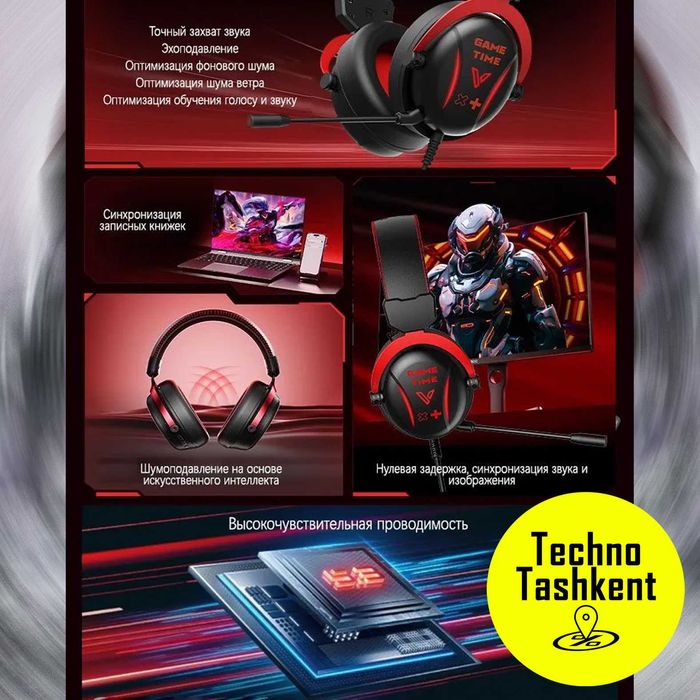 Проводные игровые наушники Rapoo ESH350, с микрофоном, 7.1 (Garantiya)