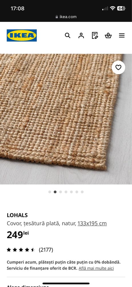 Covor IKEA IUTA Lohals 133x195 cm - impecabil