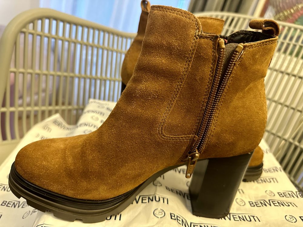 Botine damă Benvenuti din piele întoarsă