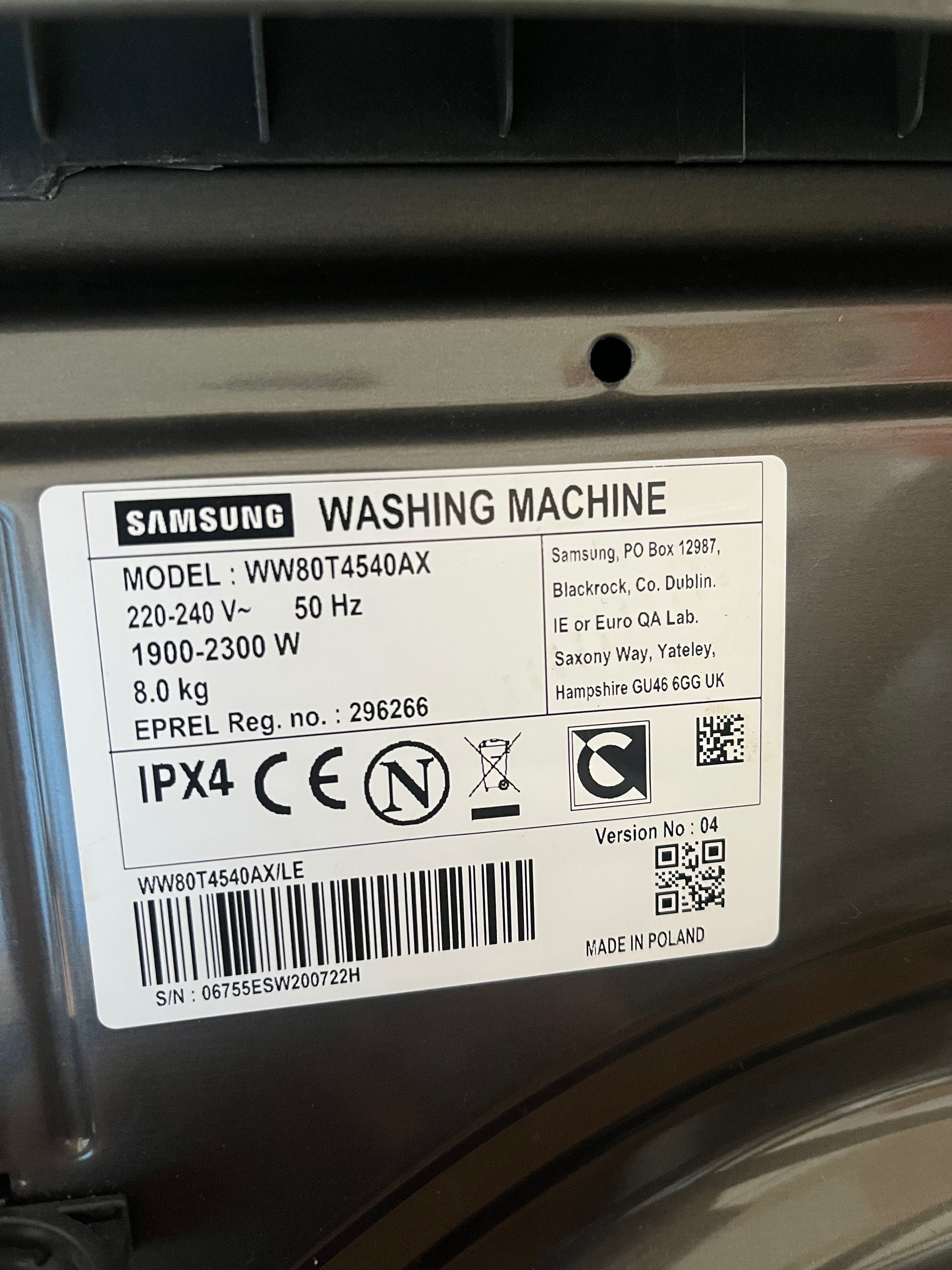 Пералня SAMSUNG с предно зареждане 8кг