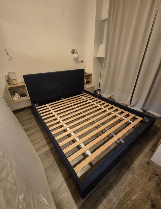 Cadru Pat Matrimonial Tapitat (160x200) + Somieră Inclusă