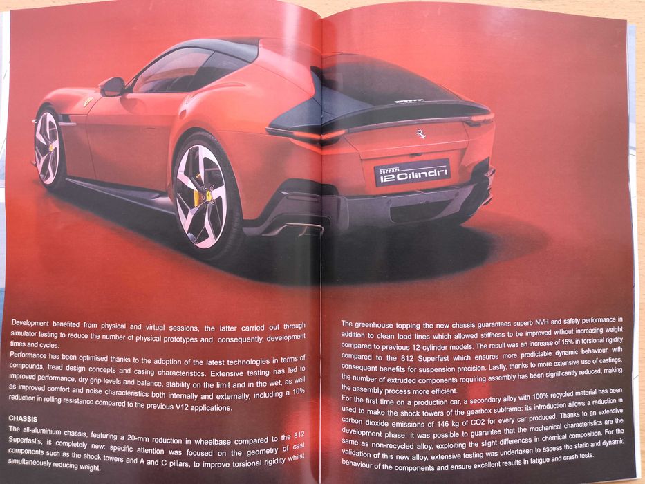 Каталог книжка брошура автомобилна литература за Ferrari 12Cilindri
