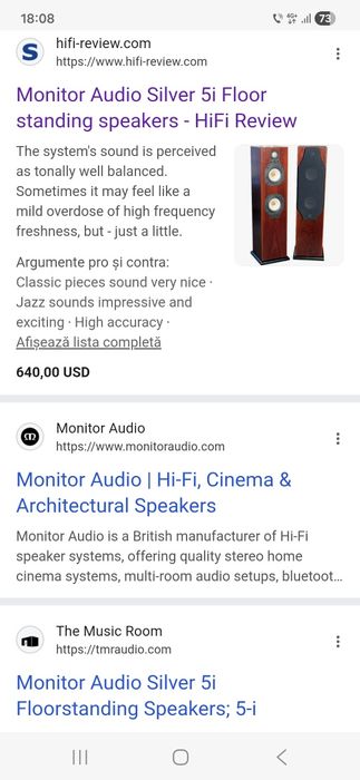 Monitor Audio Silver 5i Boxe High End superbe