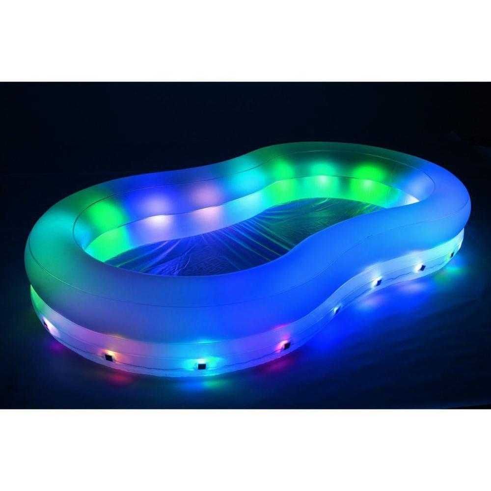 Piscină gonflabilă cu lumini LED, jocuri de lumini