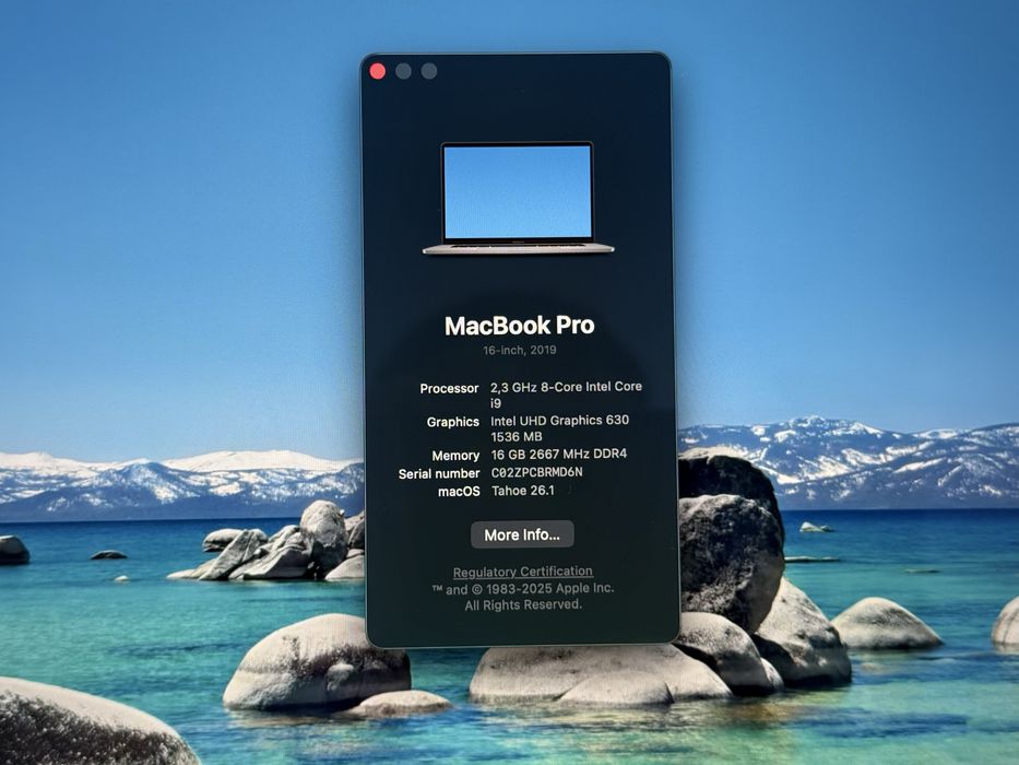 MacBook Pro 16 inch 2019 i9 1tb ssd 4gb placa video