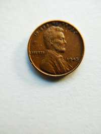 Lincoln Wheat Penny 1945 г .- монета пълна с история на USA