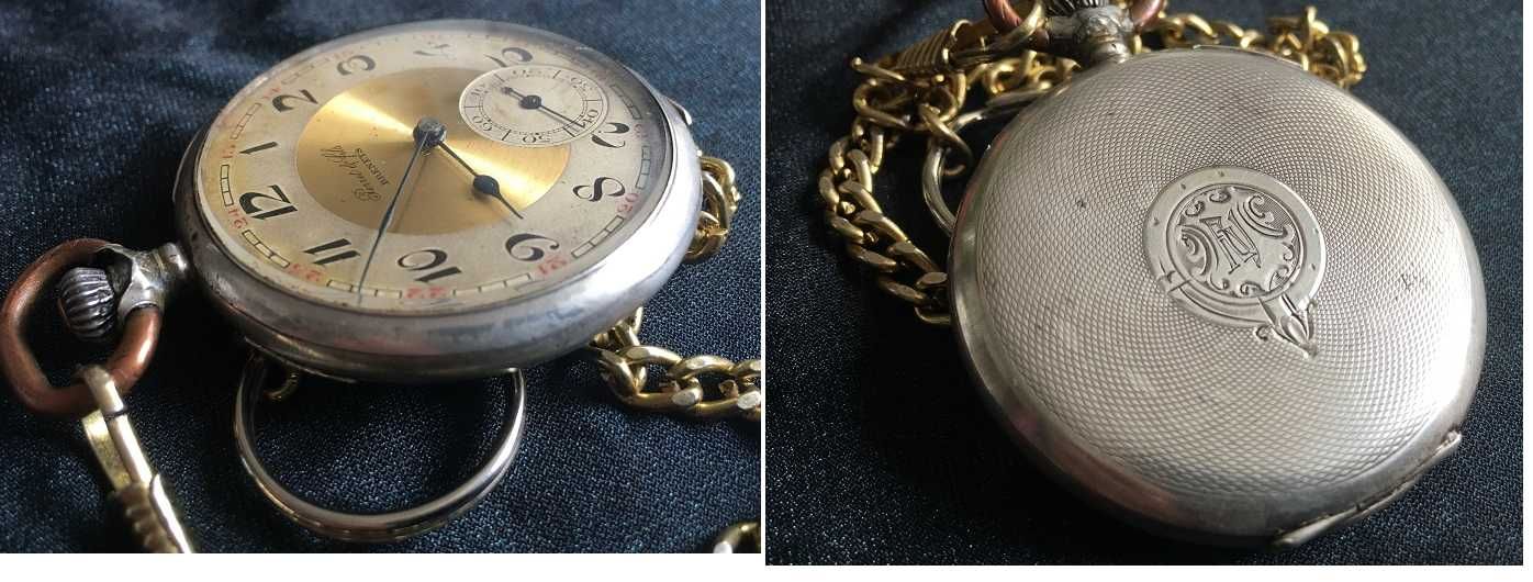 Карманные часы , серебро 84.(0,875). PERRET & FILS BRENETS.