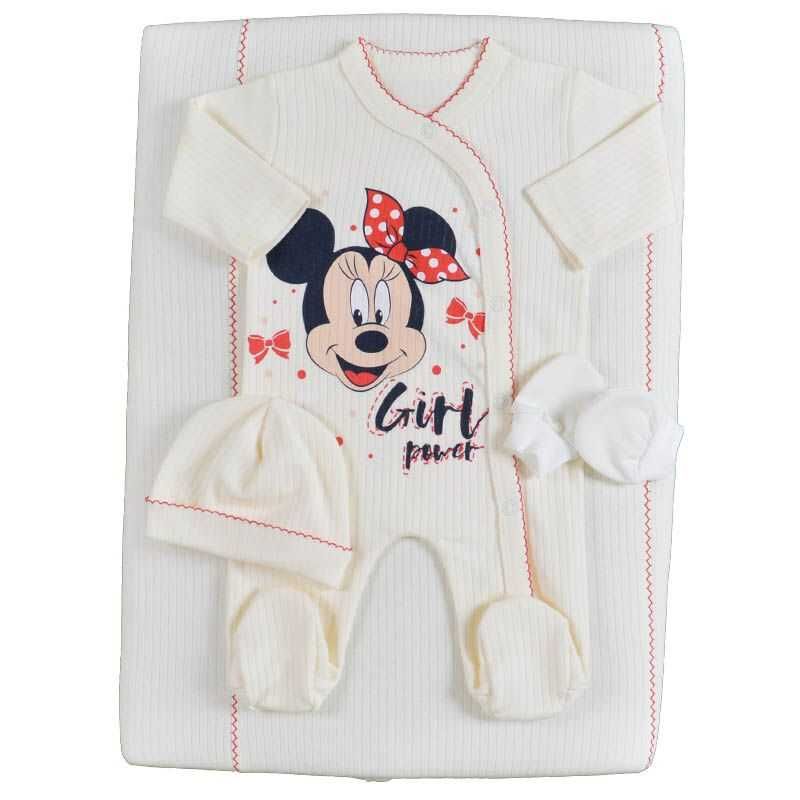 Бебешки комплект за изписване Minnie Mouse в цвят екрю (7 части)