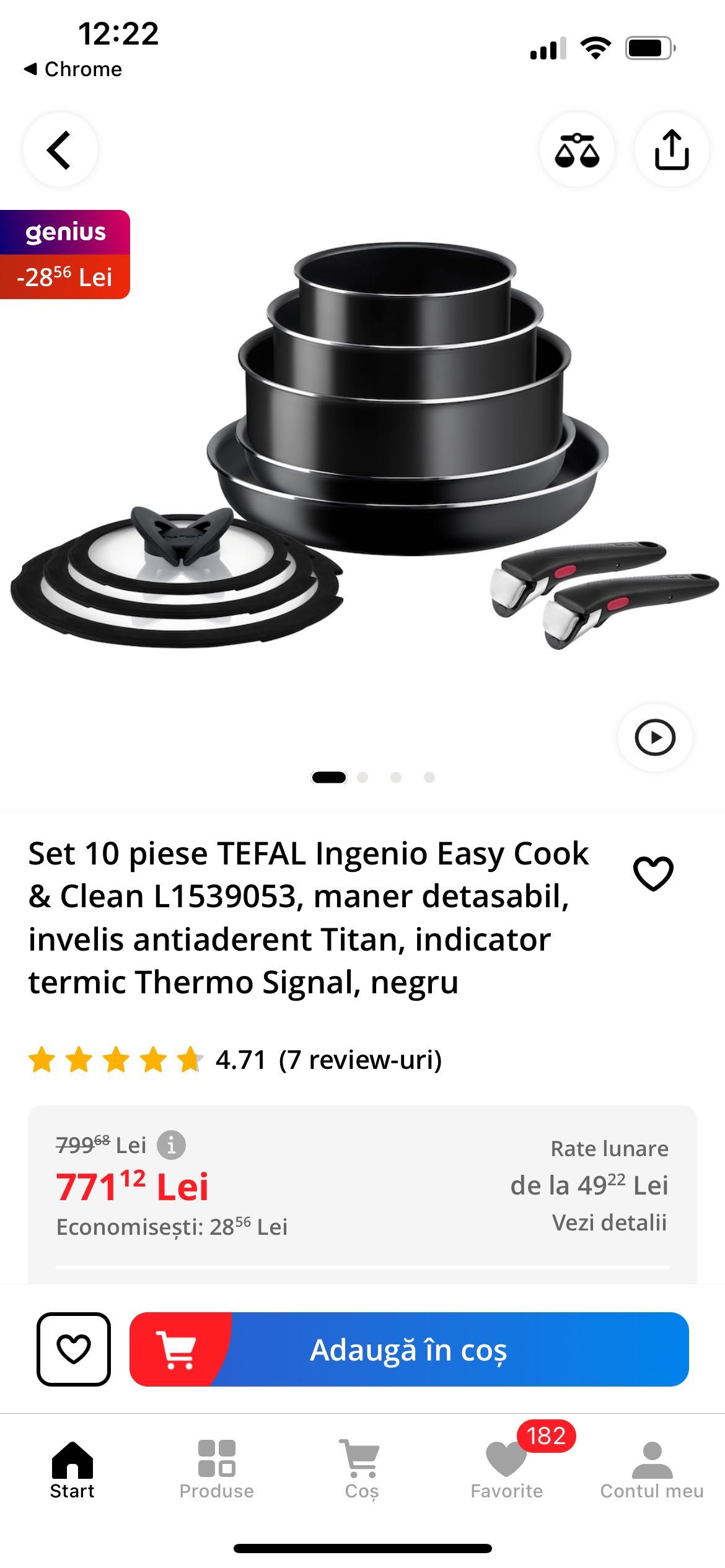 Set 10 piese(tigai, cratițe, capace, mânere detașabile) Tefal Ingenio