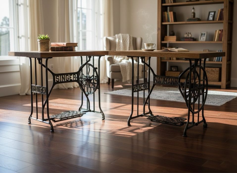 Mese de cusut Singer & Naumann recondiționate (vintaje, cu blat masiv