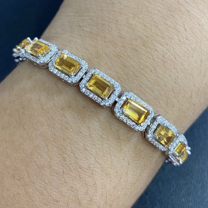 Браслет с натуральными  Цитринами