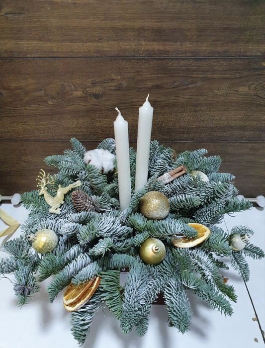 Новогодние композиции из натуральной ели