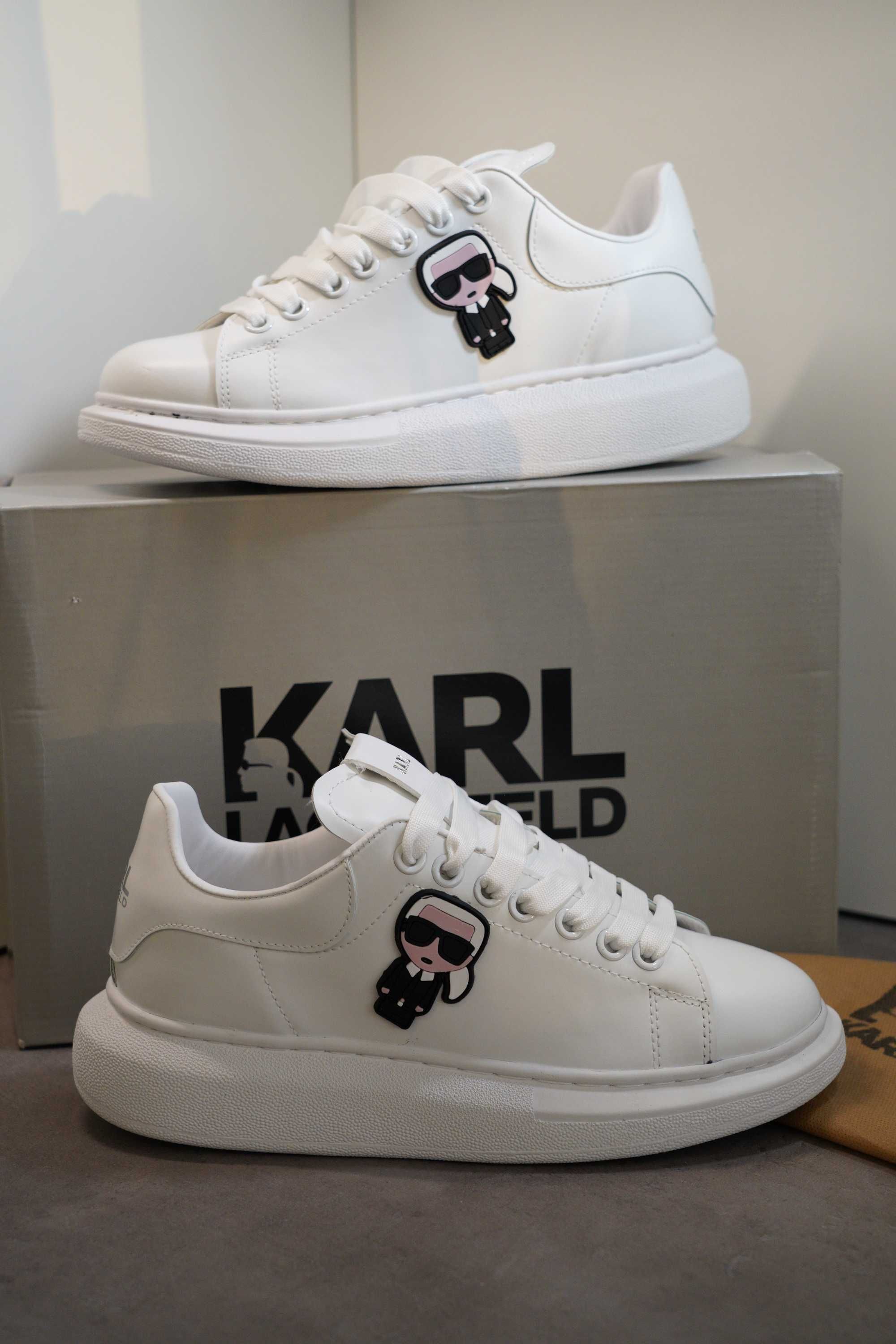 Adidasi KARL LAGERFELD White , Produs Nou - Full Box, Premium Unisex