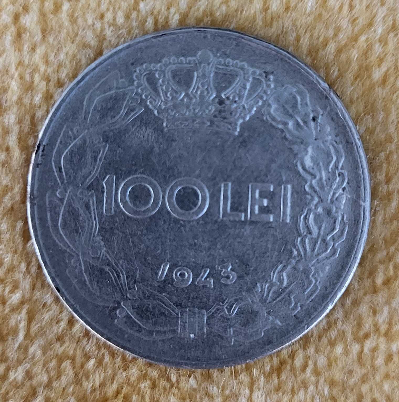 Moneda 100 lei 1943 - Regele Mihai