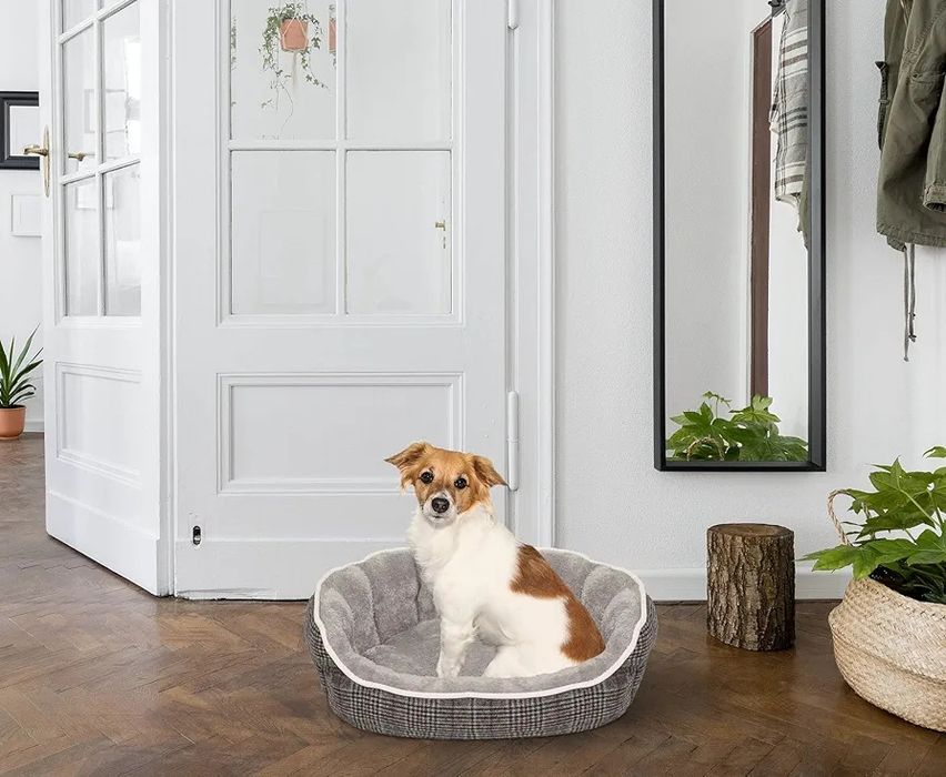 Легло за домашни любимци за кучета и котки, 75х65х20см, светло сиво