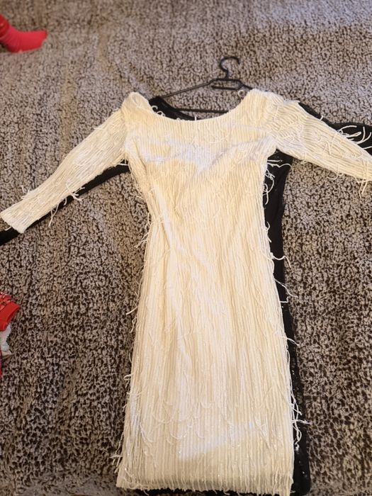 Rochie alba  cu paiete markmea s