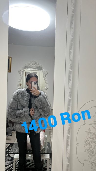 Geaca de blana vulpe canadiana pret 1400