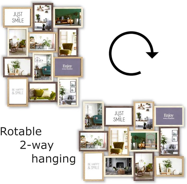 REDUSE de la 200RON, Rame foto colaj 8 / 12 poze, Lemn Natur Vopsibil