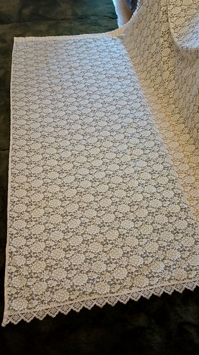 Perdea dantela, alba, cu rejansa dubla inclusa, 465x248 cm