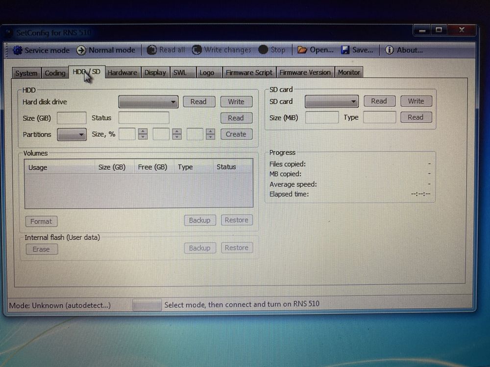 Cablu setconfig, Decodare RNS 510, RNS 810, RNS 850