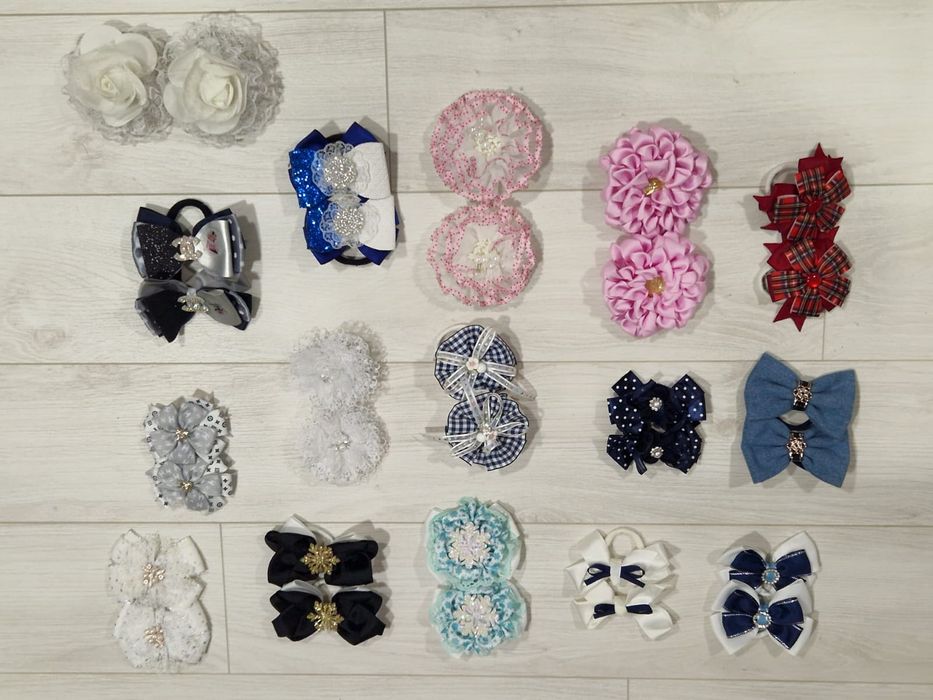 Красивые резиночки для волос, ободок, заколки, брошь