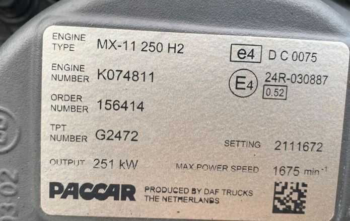 Motor complet DAF MX11 251 H2 euro 6 - piese/dezmembrari DAF