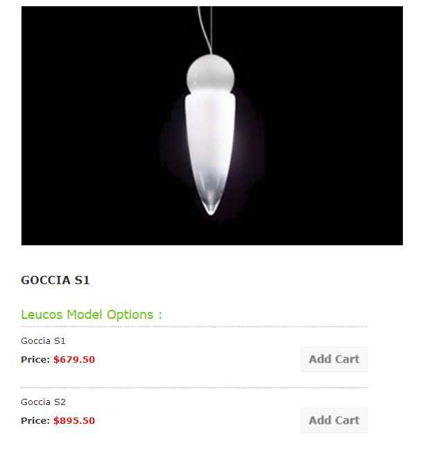 Lustra (lampa suspendata) Leucos Goccia S2.