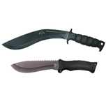 Set vanatoare Kukri Madness, maceta si cutit, negru, teaca inclusa