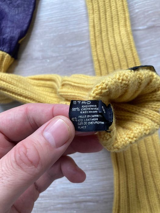 Etro Milano Cashmere женски ръкавици от кашмир и кожа размер 8