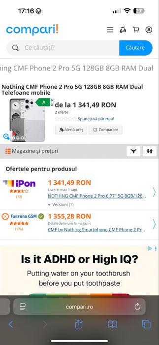 CMF Nothing Phone 2 Pro, 128 GB, 8GB RAM, 5G, Black