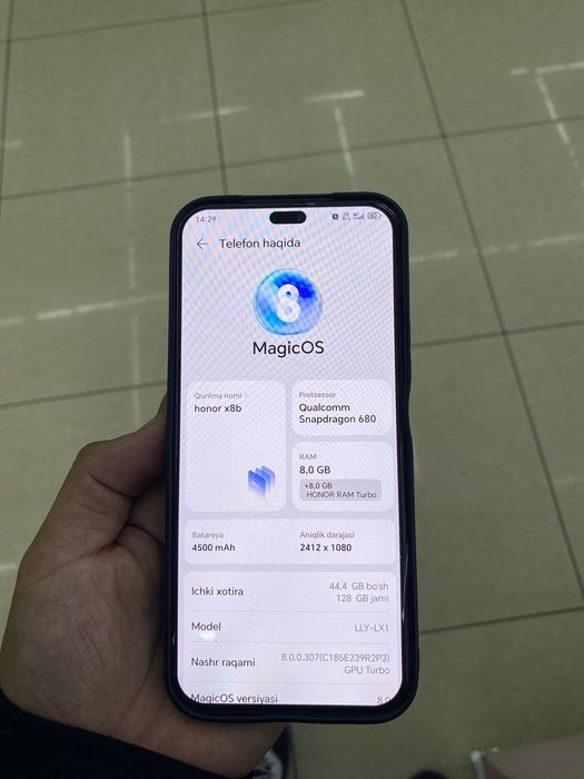 Honor x8b kafolati bilan