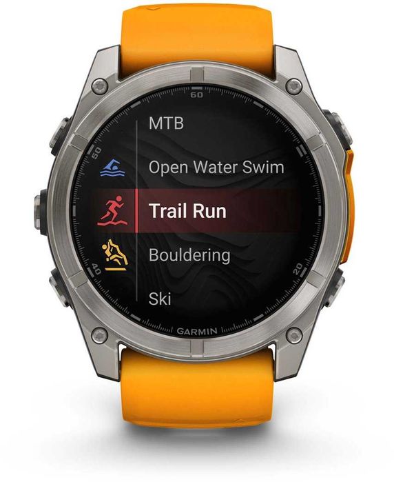 Нов! 2г Гаранция! Garmin Fenix 8 Amoled 47 мм Sapphire Titanium/Orange