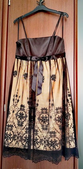 Rochie de seara negru - auriu, mărimea 38