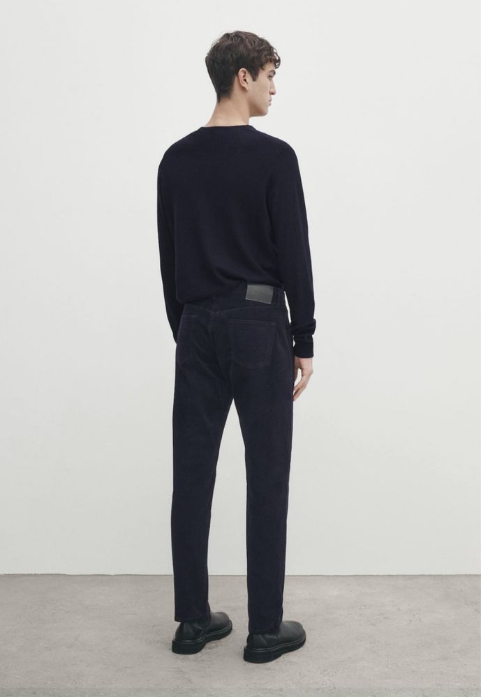 Pantaloni Massimo Dutti, slim fit, bleumarin/kaki