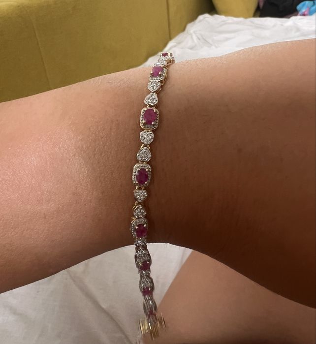 Brățară cu rubin natural