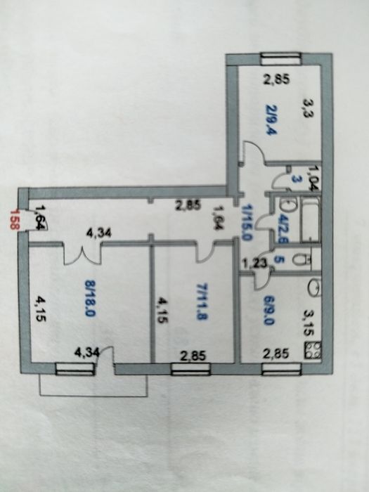 Продам 3-х комнатную квартиру 7-43