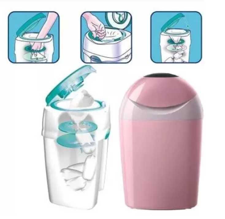 DONEZ Coș pentru scutece utilizate (pampers) - Sangenic Tec, roz