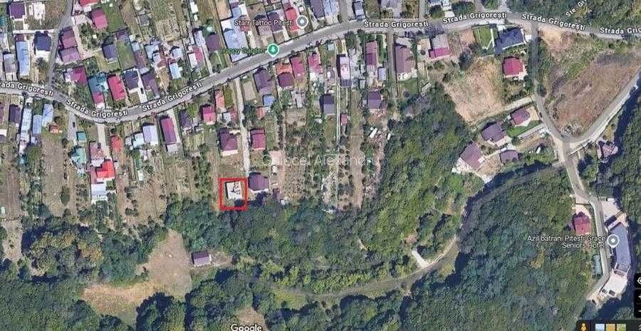 Teren 813 mp Pitesti , Str. Grigoresti, Imobil (la rosu) 150 mp Parter