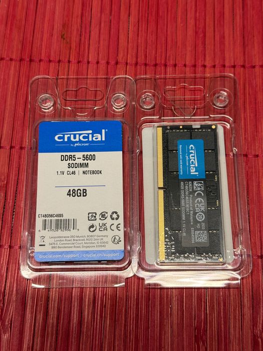 Crucial 48Gb DDR5 5600Mhz CL46 Laptop 1x48Gb - sigilat