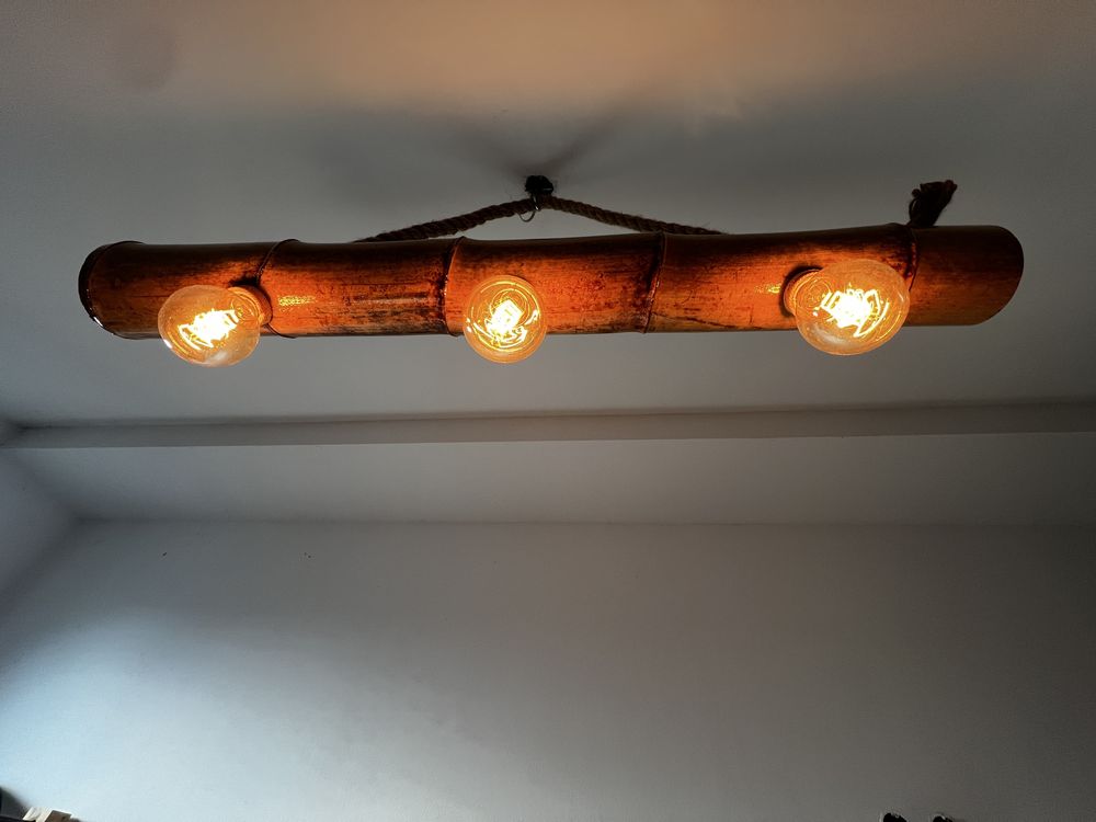 Lustre de tavan din bambus