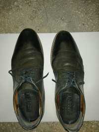 Vand pantofi piele, barbatesti, marime 42, culoare gri inchis