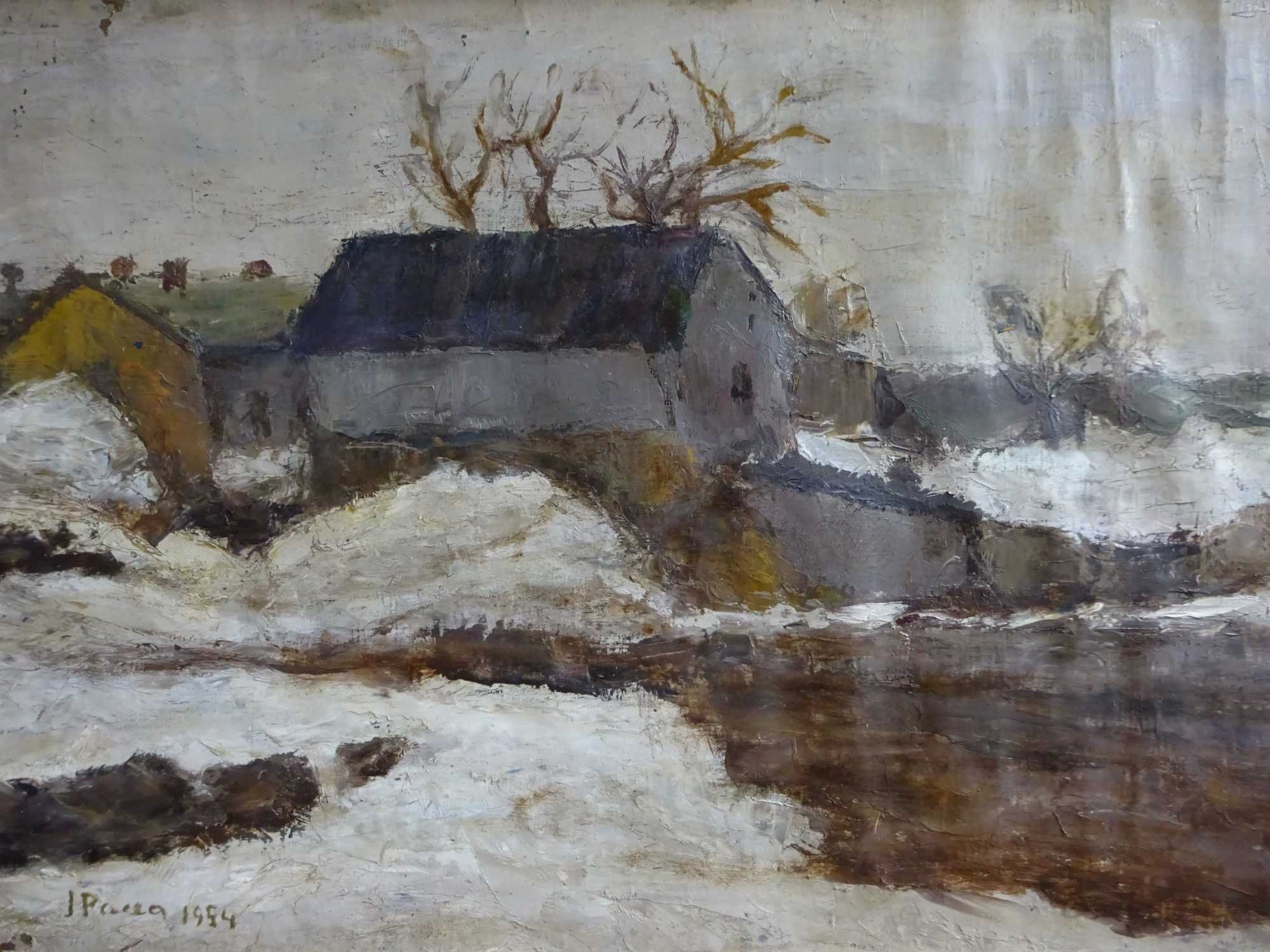 Tablou Ion PACEA, ’Peisaj de iarna’ - Pictura pe panza deosebita